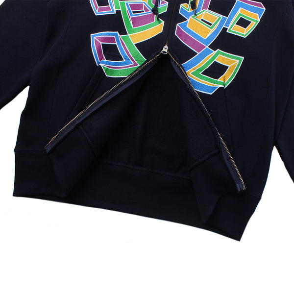 AOI Industry - Symmetrical Hideout Zip Hoodie - Navy