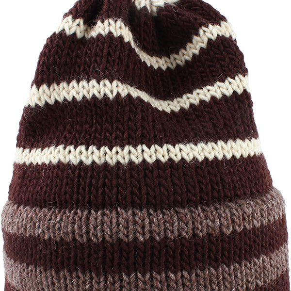 Bailey Goldberg & Alterior - Stripe Wool Beanie - Brown/Creme