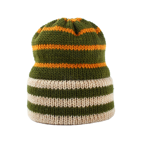Bailey Goldberg & Alterior - Stripe Wool Beanie - Olive