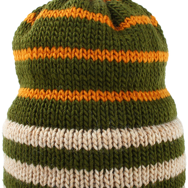 Bailey Goldberg & Alterior - Stripe Wool Beanie - Olive