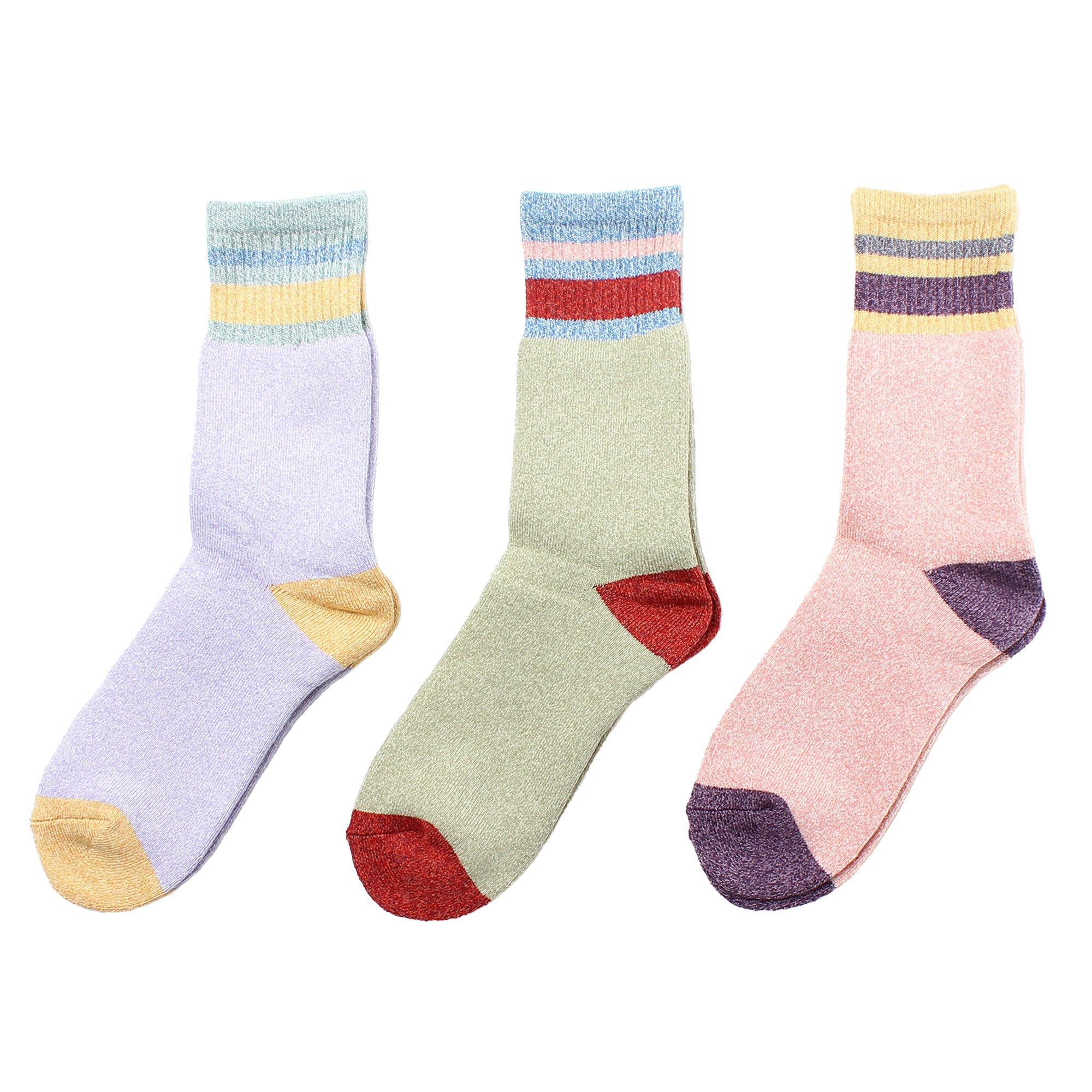BLOHM - BLS-24 - Powder Socks - Lavender/Pink/Green