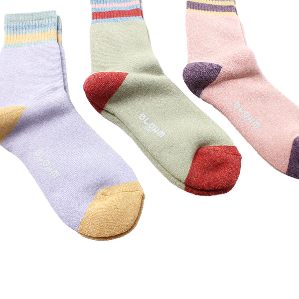 BLOHM - BLS-24 - Powder Socks - Lavender/Pink/Green