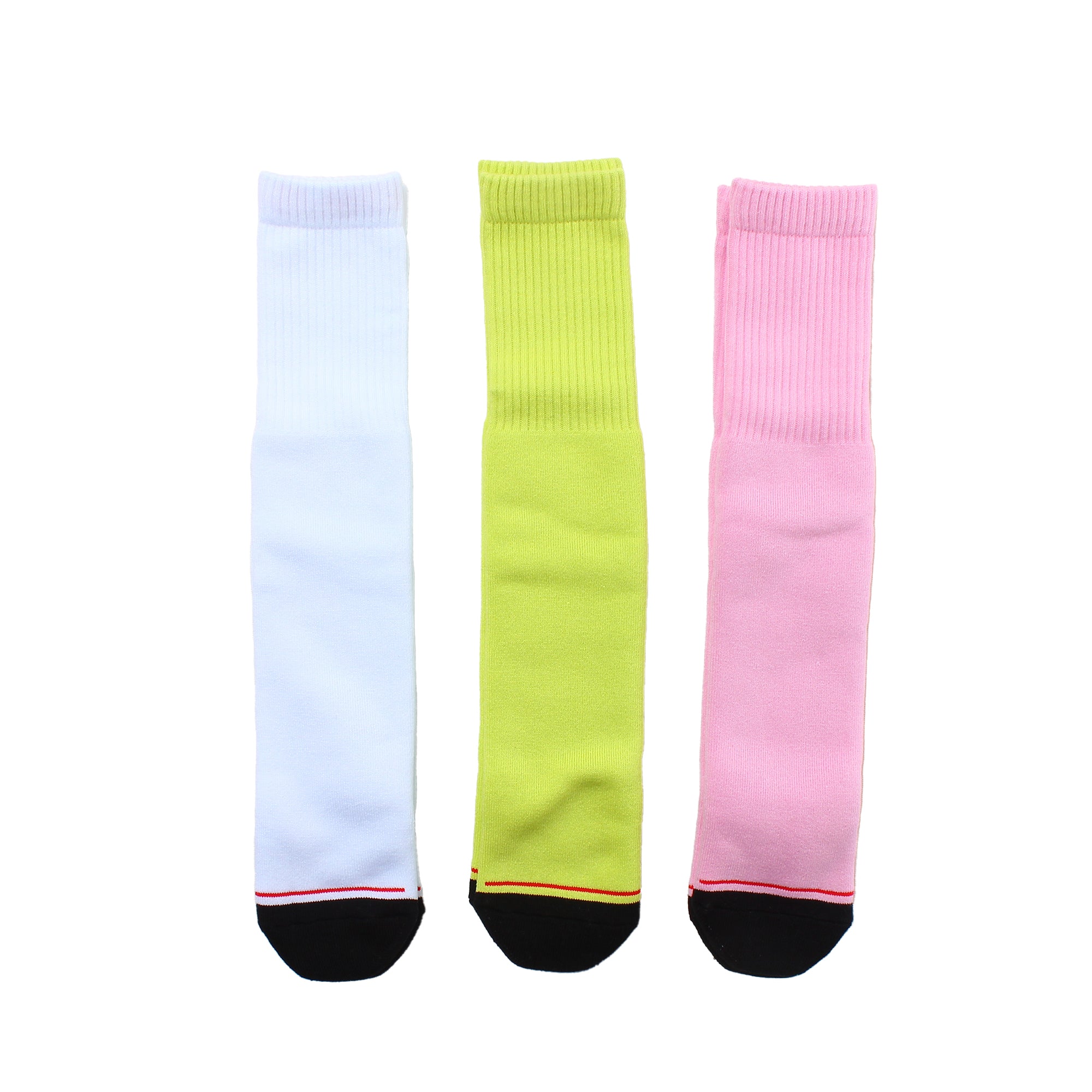 BLOHM - BLS-26 - Blank Tube Socks - White/Lime/Pink