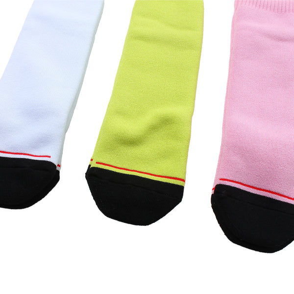 BLOHM - BLS-26 - Blank Tube Socks - White/Lime/Pink