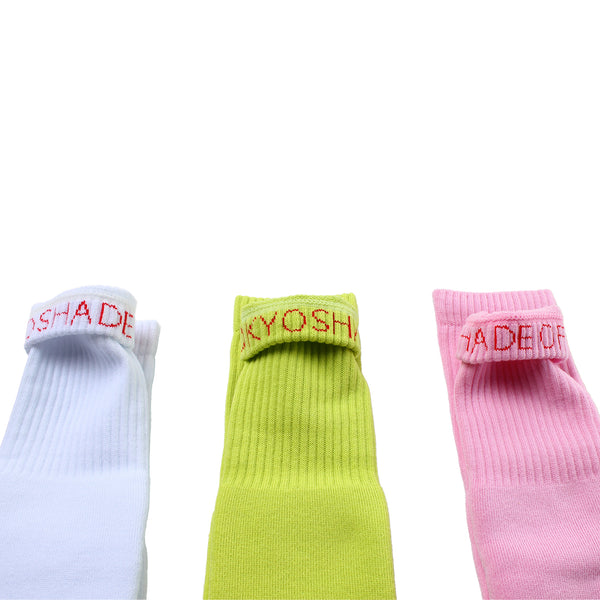 BLOHM - BLS-26 - Blank Tube Socks - White/Lime/Pink