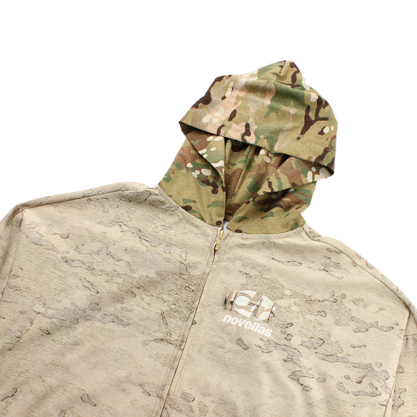 DAYTIMENOVELLA - Inverted Camo Zip-Up T-Shirt Hoodie - Camo