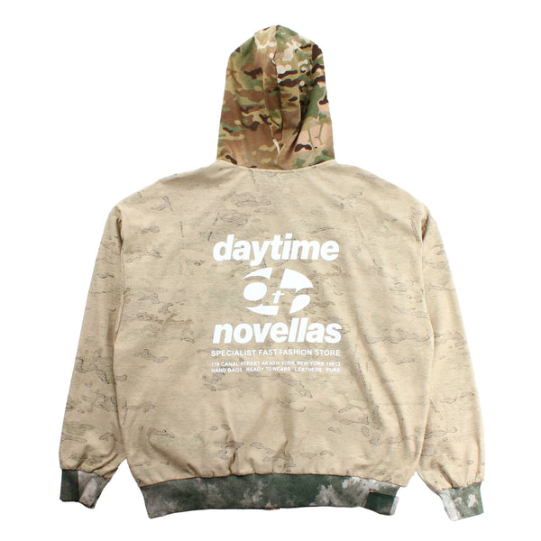 DAYTIMENOVELLA - Inverted Camo Zip-Up T-Shirt Hoodie - Camo
