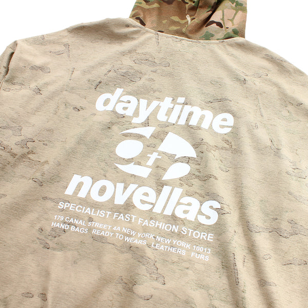 DAYTIMENOVELLA - Inverted Camo Zip-Up T-Shirt Hoodie - Camo