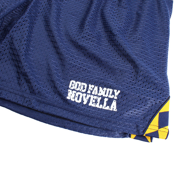 DAYTIMENOVELLA - Mesh Short - Navy/Yellow Diamond