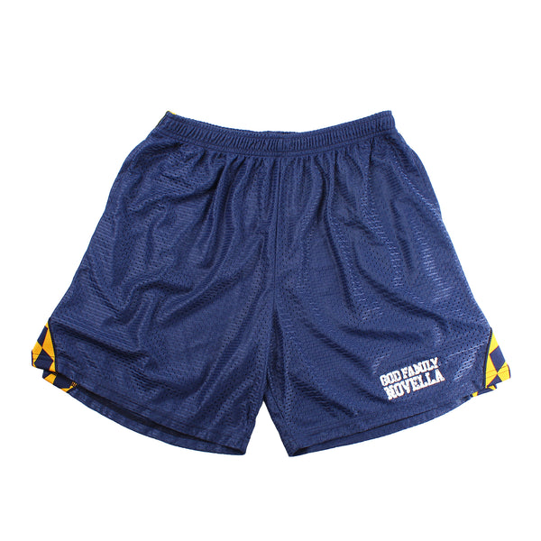 DAYTIMENOVELLA - Mesh Short - Navy/Yellow Diamond