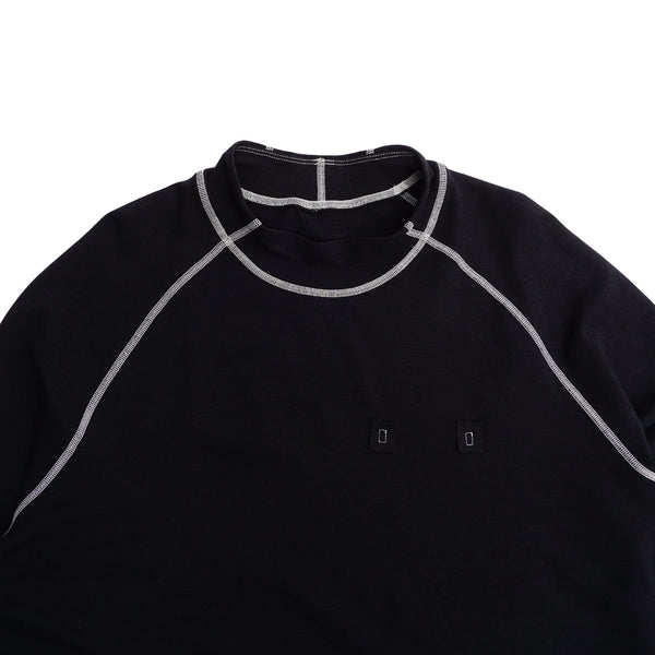 DAYTIMENOVELLA - Overlock Mock Neck - Black/White