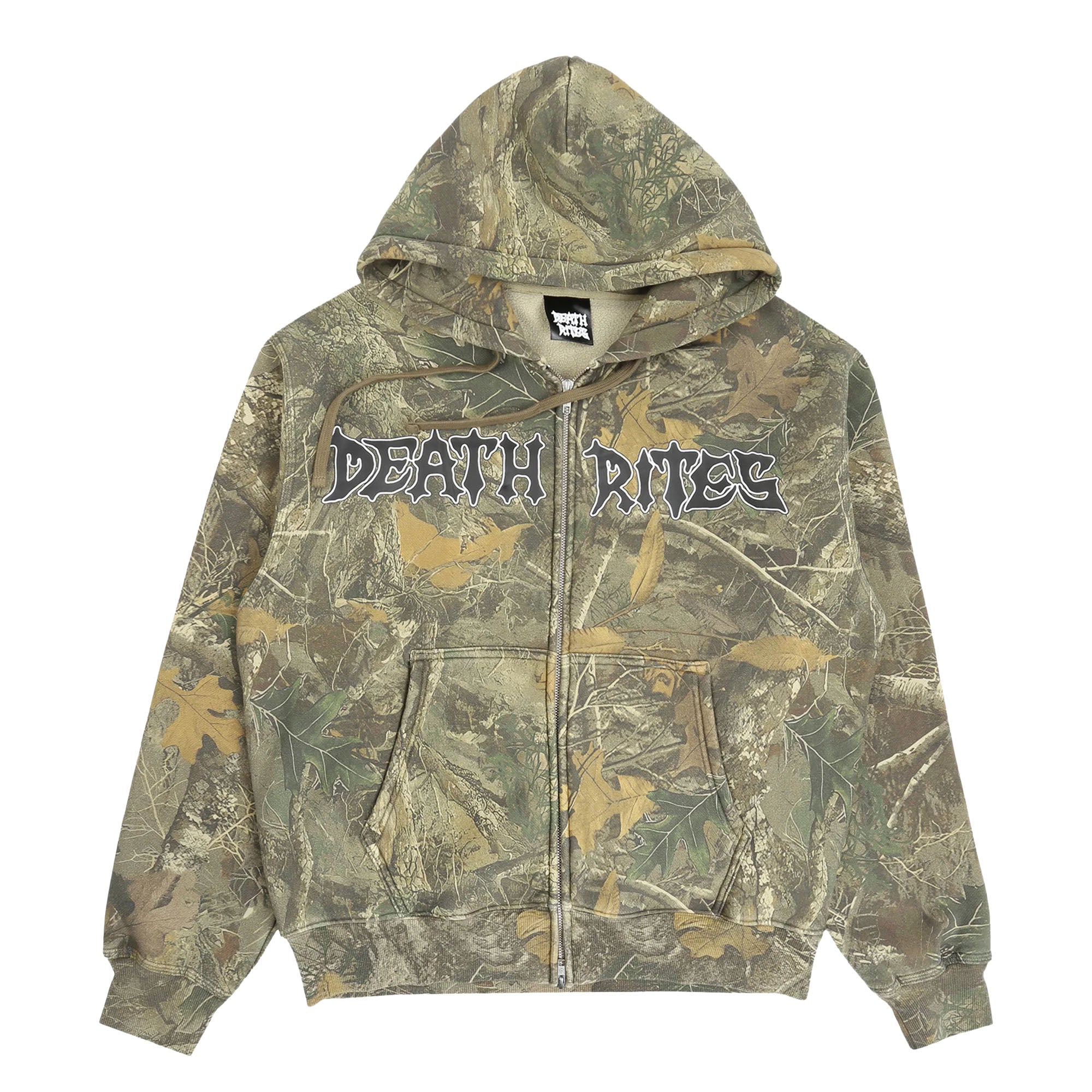 Deathrites - Script Zip Hooded Sweatshirt - Tree Camo