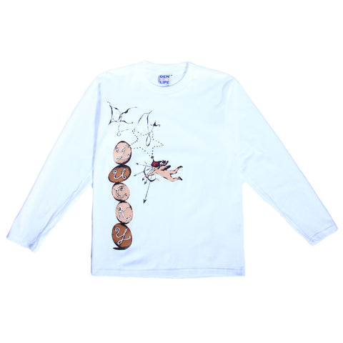 Den Souvenir - Luck Egg L/S T-shirt - White