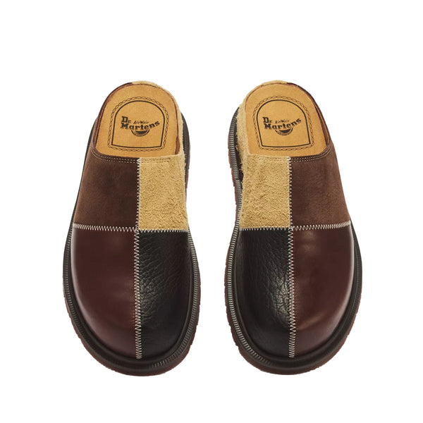 Dr. Martens - San Patchwork Mule - Butterscotch/Dark Brown