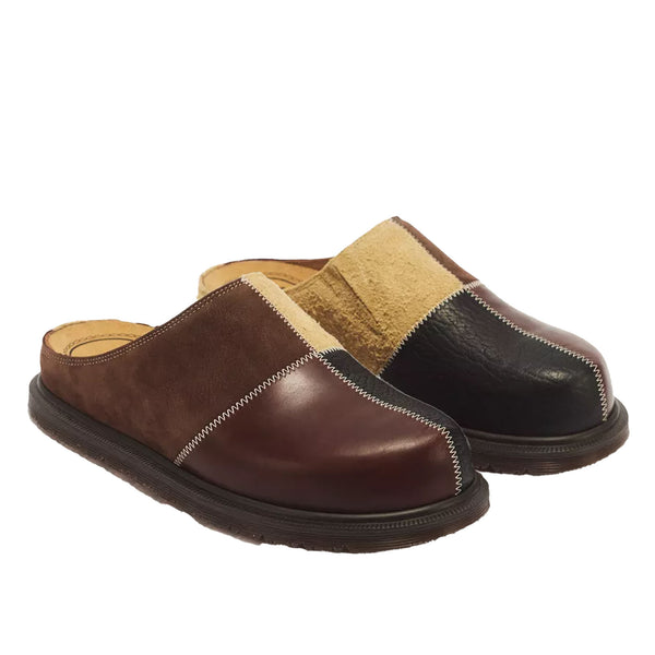 Dr. Martens - San Patchwork Mule - Butterscotch/Dark Brown