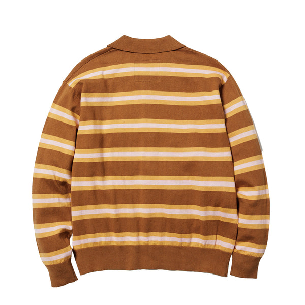 Ecstatic Research - Border Polo Knit - Brown