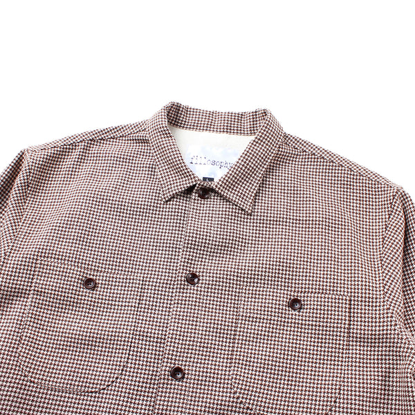 Fillosophy - Work Shirt - Tan/Brown Wool Houndstooth
