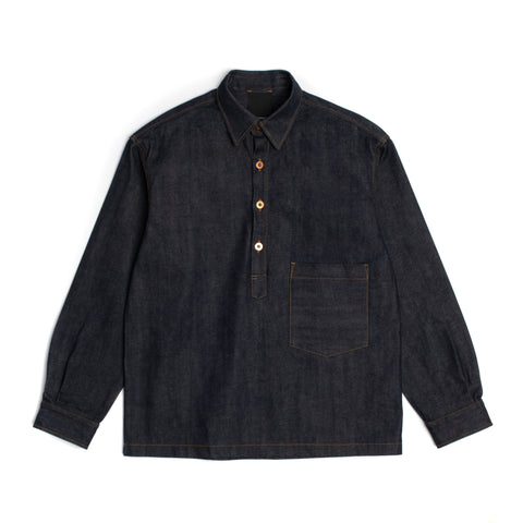 Commonside - Selvedge Denim Popover Shirt - Indigo