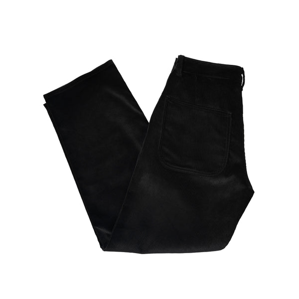 James Coward & Alterior - Wide Trouser - Black Italian 8 Wale Corduroy
