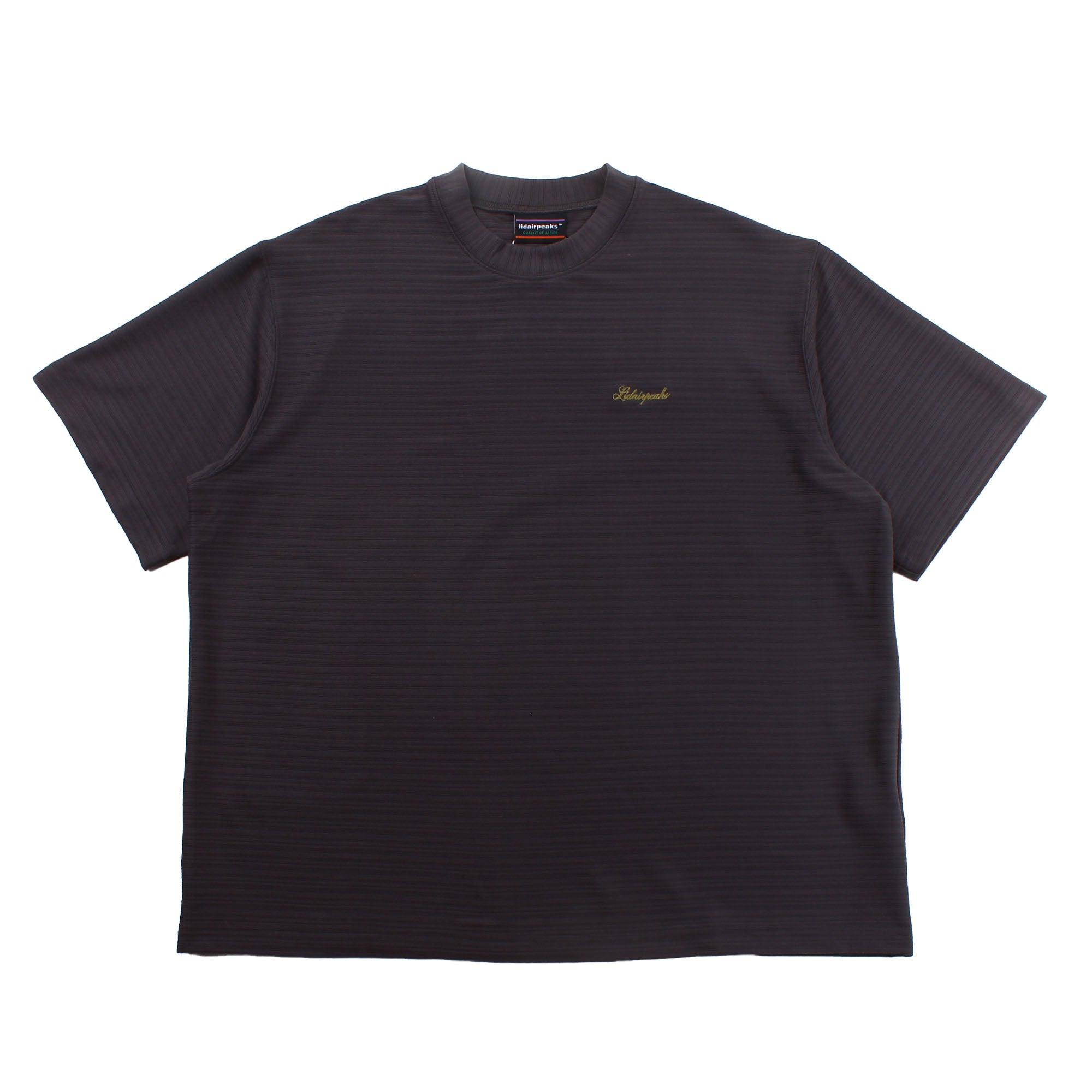 Lidairpeaks - Striped Emboss T-Shirt - Charcoal