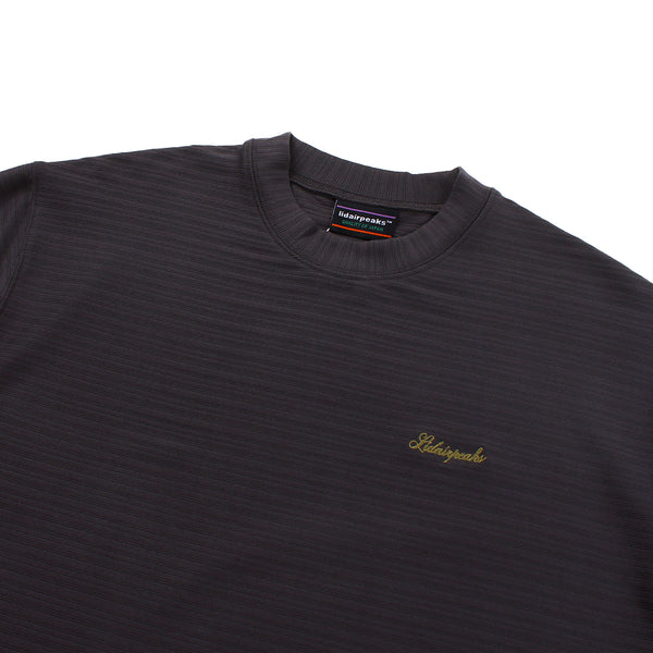 Lidairpeaks - Striped Emboss T-Shirt - Charcoal