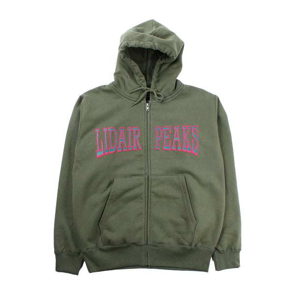 Lidairpeaks - College Logo Zip Hoodie - Olive