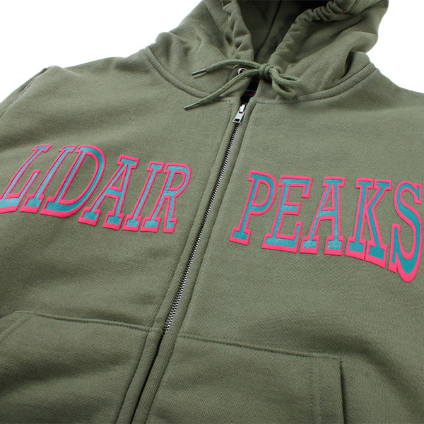 Lidairpeaks - College Logo Zip Hoodie - Olive