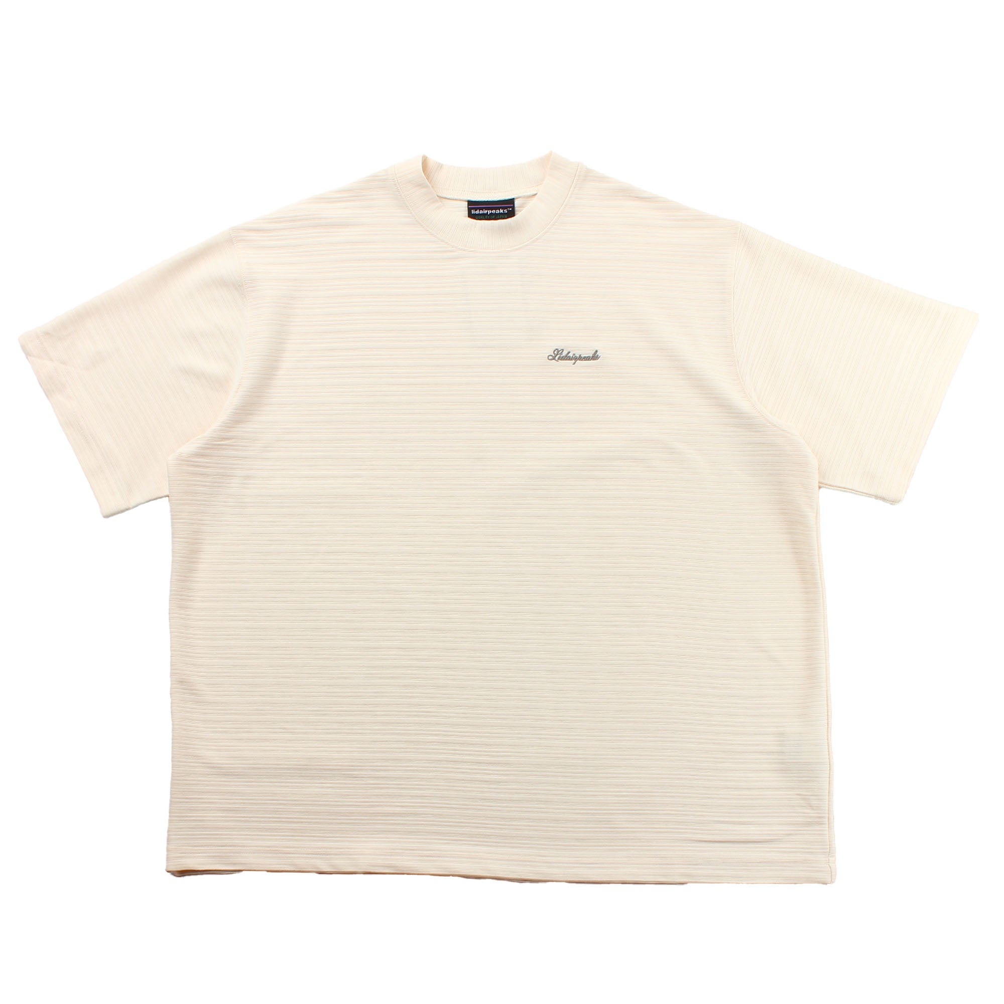 Lidairpeaks - Striped Emboss T-Shirt - Kinari