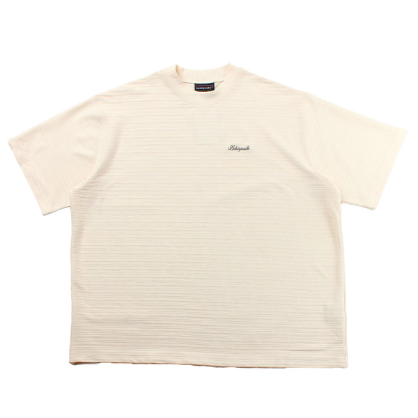 Lidairpeaks - Striped Emboss T-Shirt - Kinari