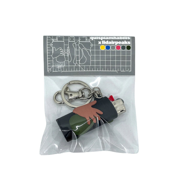 Lidairpeaks x Quispiamhabilis - QHLP Lighter Case - Silver & Green
