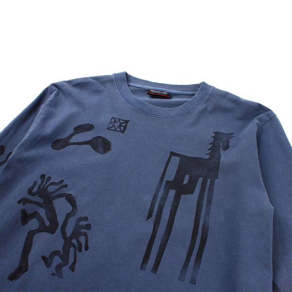 Lidairpeaks - Stampn Dye LS T-Shirt - Navy