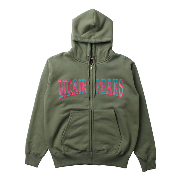 Lidairpeaks - College Logo Zip Hoodie - Olive