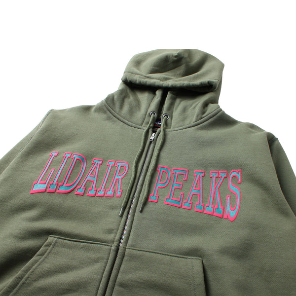 Lidairpeaks - College Logo Zip Hoodie - Olive