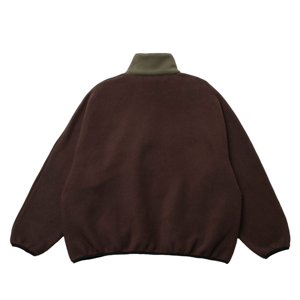 LLOYD / Alterior - Colour Block Fleece Half-Zip Pullover - Brown Olive