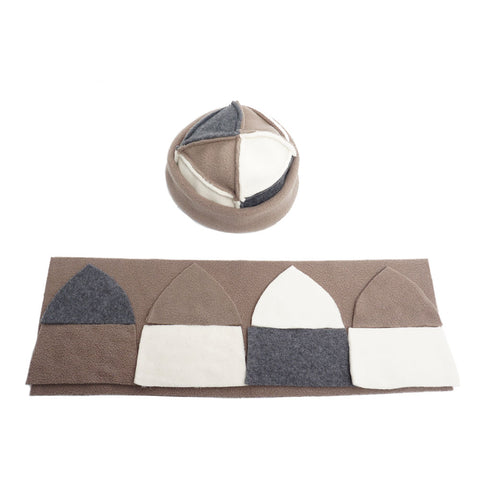 LLOYD / ALTERIOR - Reversible Fleece Toque - 8 Panel - Taupe/Navy/Cream