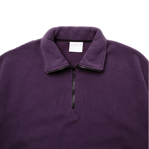LLOYD - Fleece Half-Zip Pullover - Aubergine