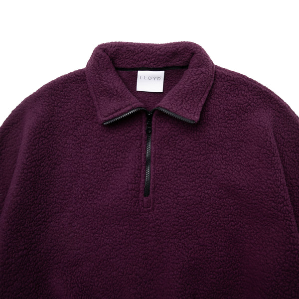 LLOYD - Fleece Half-Zip Pullover - Plum
