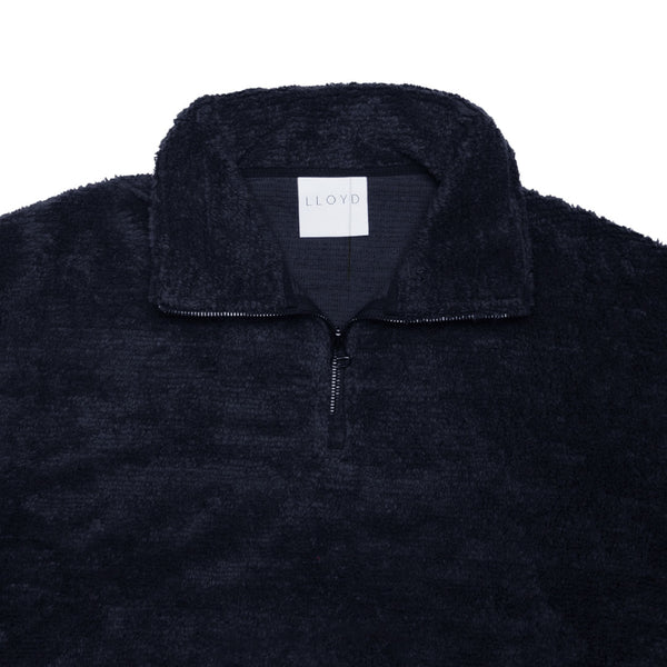 LLOYD - Terry Half-Zip Pullover - Navy