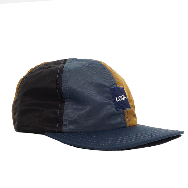 LQQK Studio - Tri-Colour Satin Cap - Amber/Navy/Black