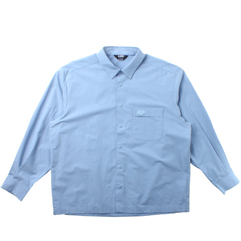 LQQK Studio - Snap Button Typewriter Shirt - Pale Blue