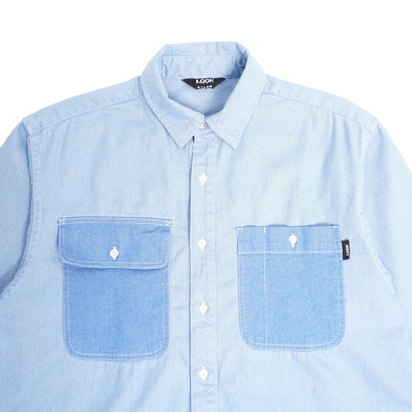 LQQK Studio - Button Down Denim Work Shirt - Light Indigo