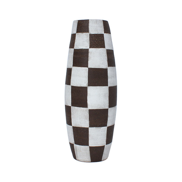 Mellow - Football Vase - Brown Checker