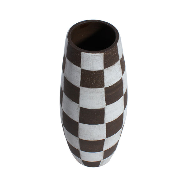 Mellow - Football Vase - Brown Checker