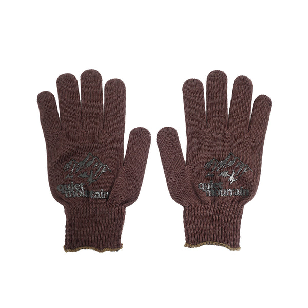 Quiet Mountain Cafe - Knitted Grip Gloves - Brown