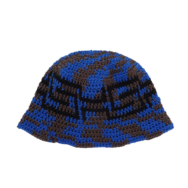Sexhippies - Crocheted Bucket Hat - Royal/Brown