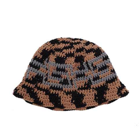 Sexhippies - Crocheted Bucket Hat - Royal/Brown