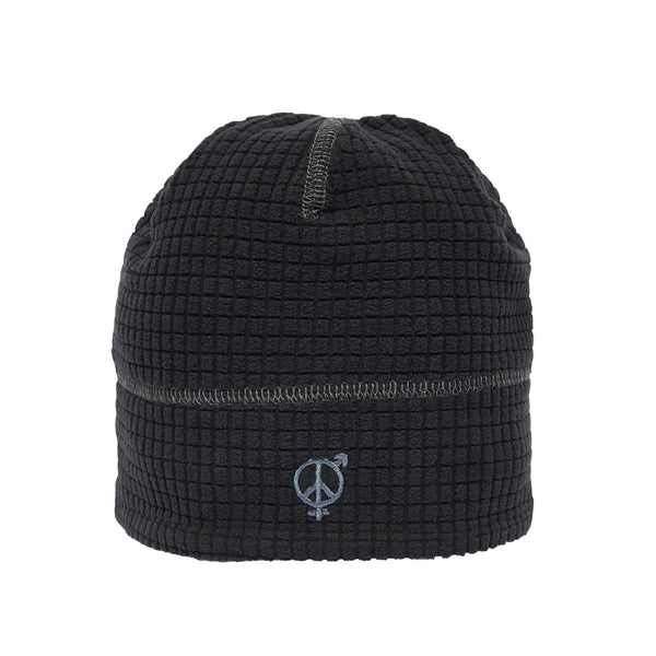 Sexhippies - Reversible Grid Fleece Beanie - Black/Mid Grey