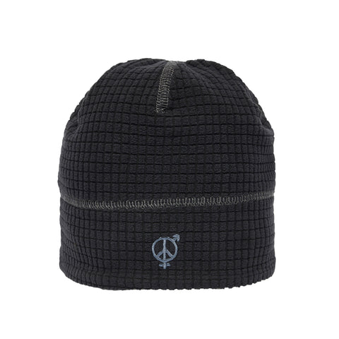 Sexhippies - Reversible Grid Fleece Beanie - Black/Mid Grey