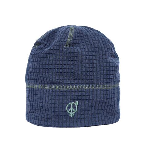 Sexhippies - Reversible Grid Fleece Beanie - Navy/Sage