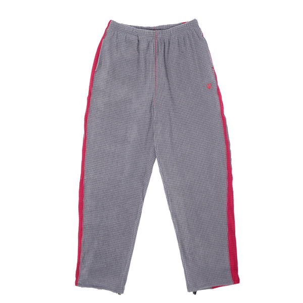 Sexhippies - Grid Fleece Pants - Gunmetal/Burgundy